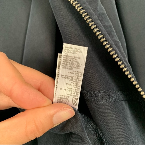 AMERICAN APPAREL Navy Blue Amelia Lightweight Silky Bomber Jacket - Picture 10 of 10